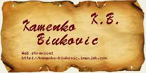 Kamenko Biuković vizit kartica